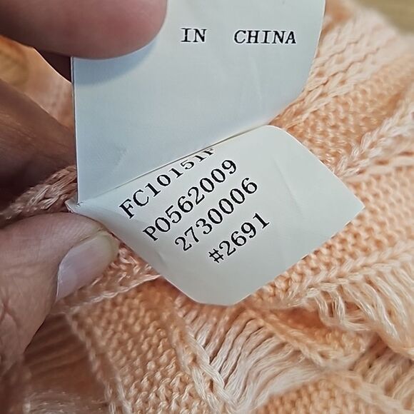 Cupshe NWOT Pink Knit Stripe V-Neck Crochet Pullover Swim Coverup One Size - Picture 6 of 8